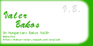 valer bakos business card